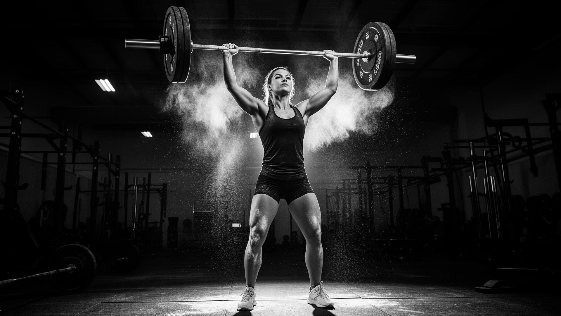 Athlete performing overhead barbell lift at Function Athletics in El Paso